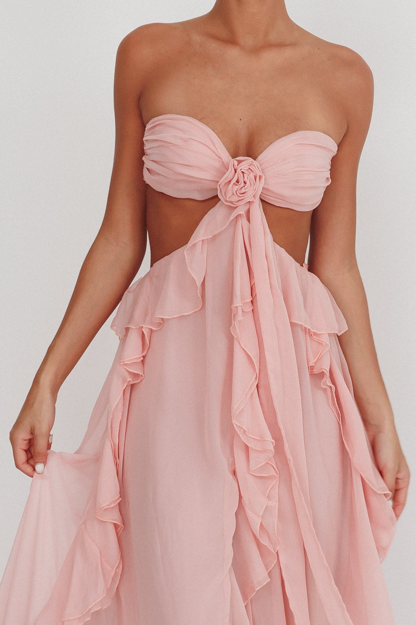 Jacaranda Blush Ruffle Maxi Dress