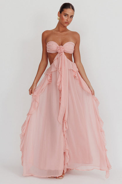 Jacaranda Blush Ruffle Maxi Dress