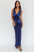 Emmeline Navy V-Neck Maxi Dress