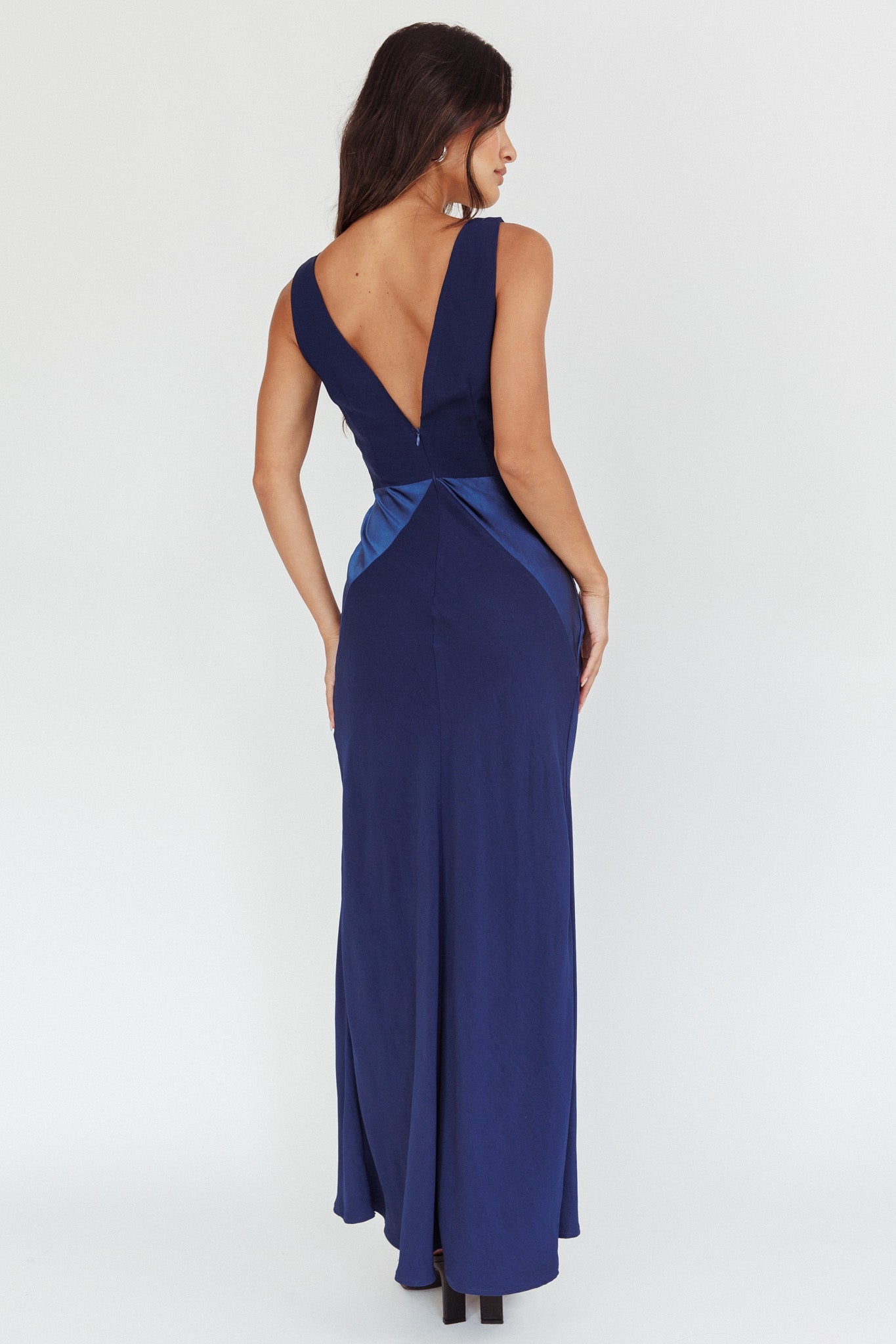 Emmeline Navy V-Neck Maxi Dress