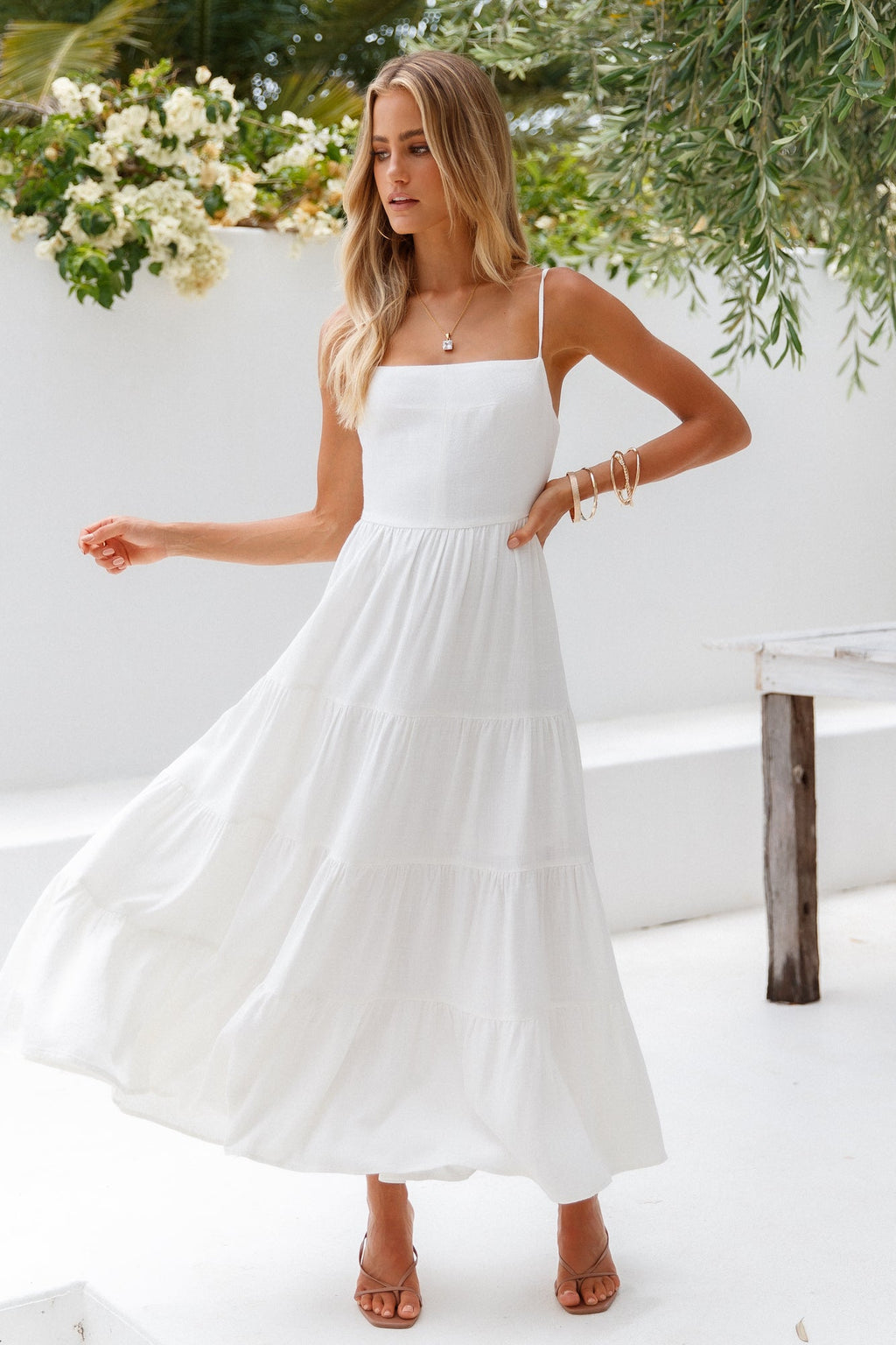 Raissa White Midi Dress