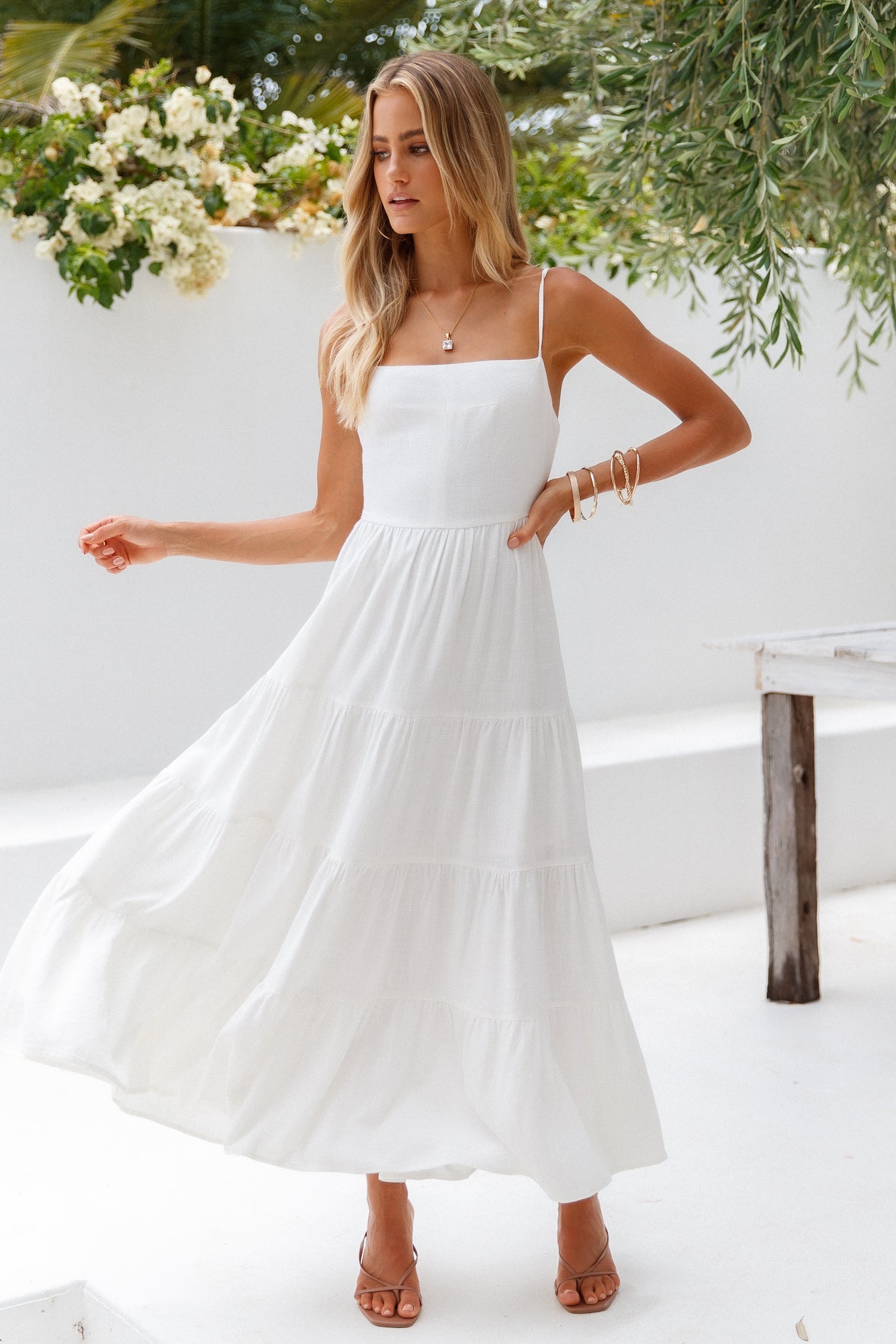 Raissa White Midi Dress