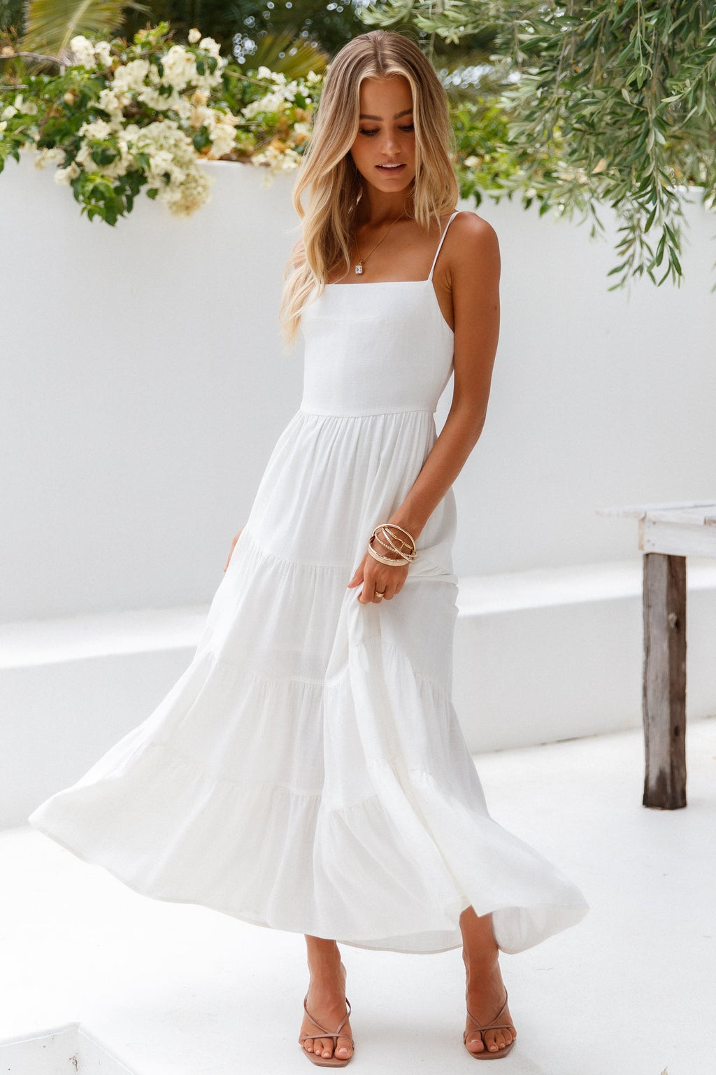 Raissa White Midi Dress