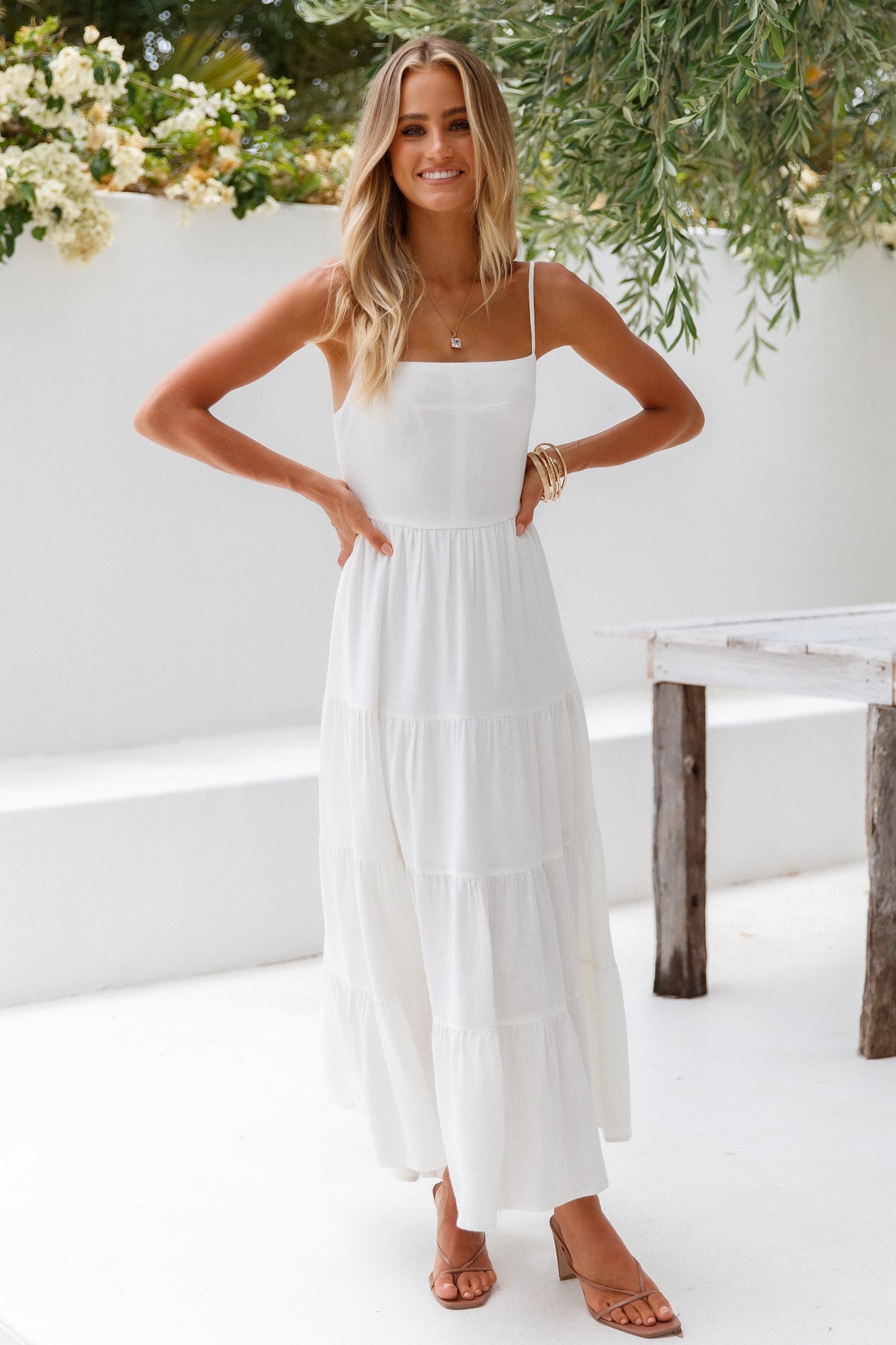 Raissa White Midi Dress