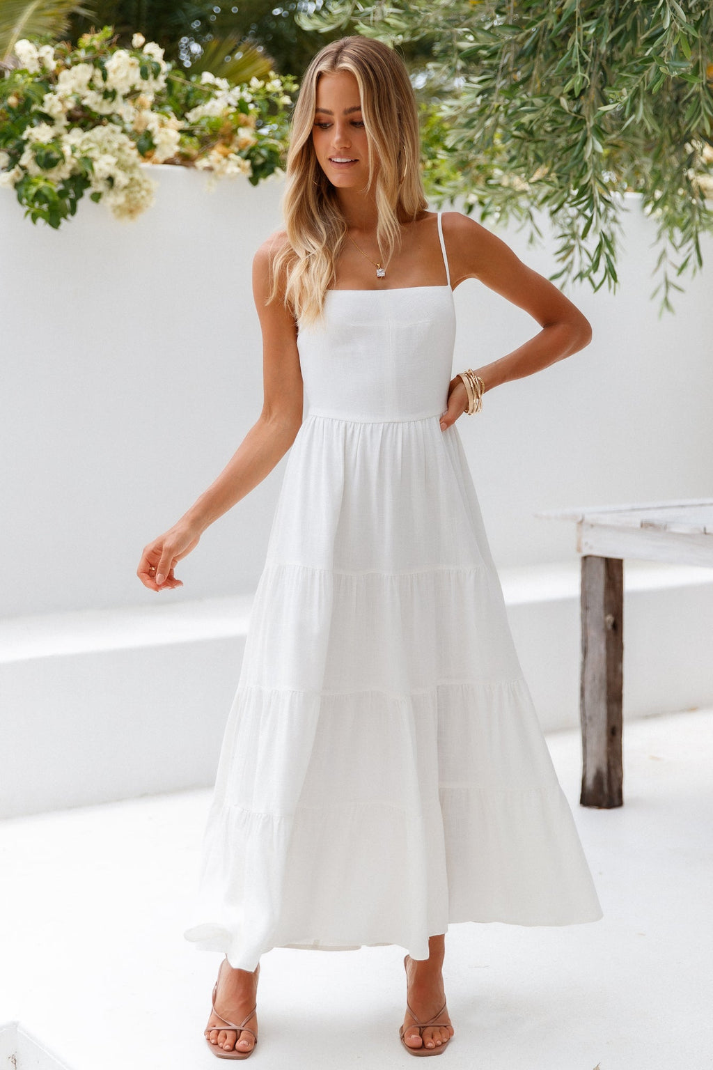 Raissa White Midi Dress