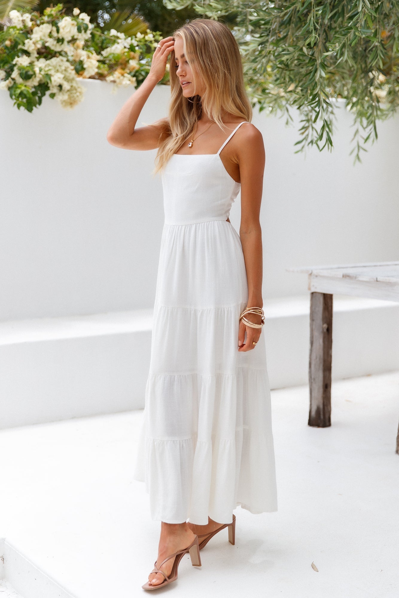 Raissa White Midi Dress