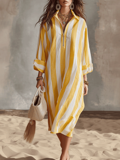 Monroe White Long Sleeve Midi Dress