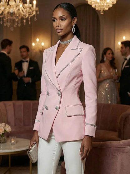 Hortense Pink Sheath Blazer