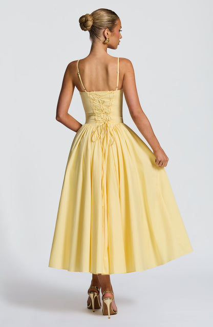 Rhea Lemon Midi Dress