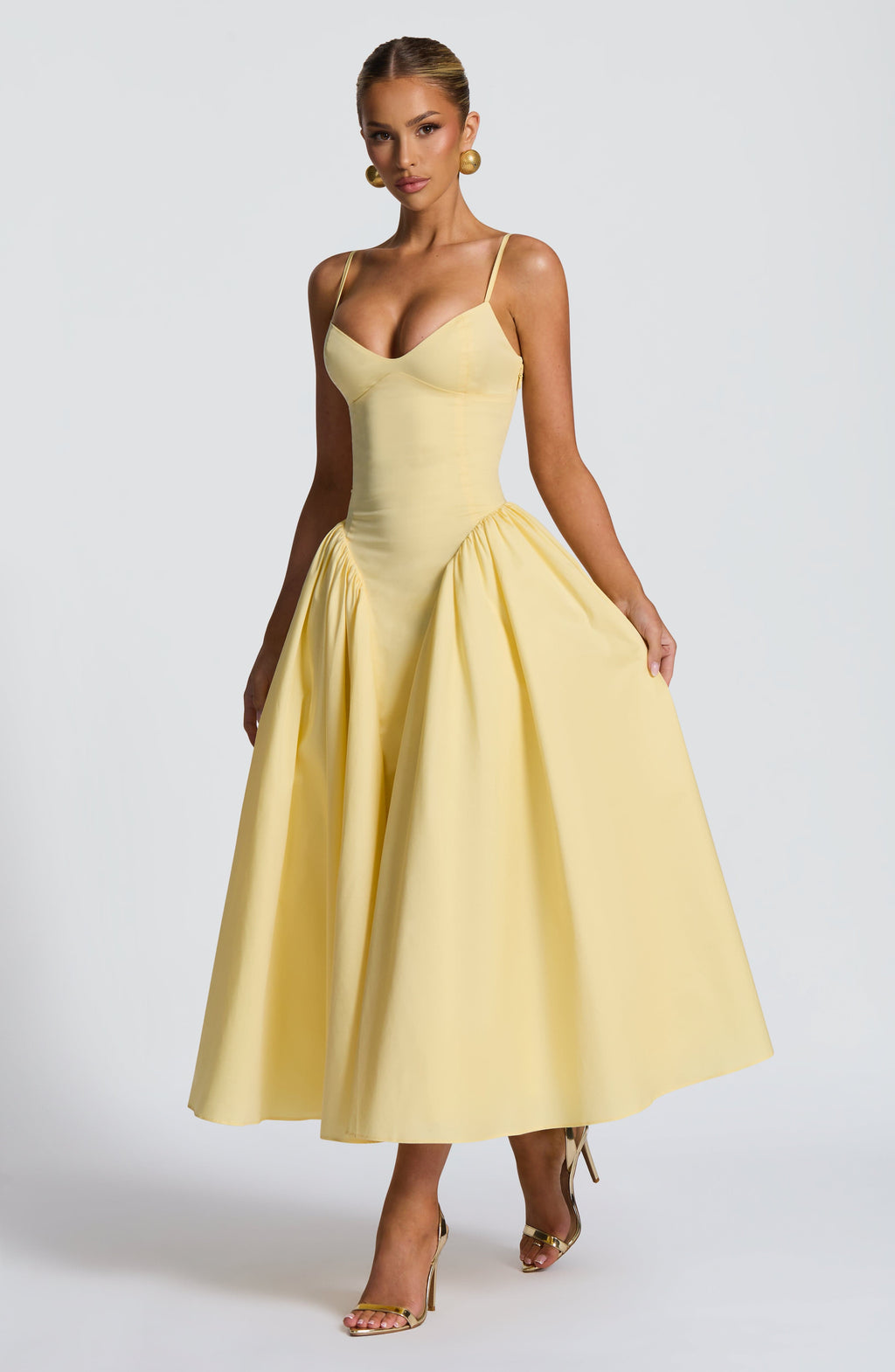 Rhea Lemon Midi Dress