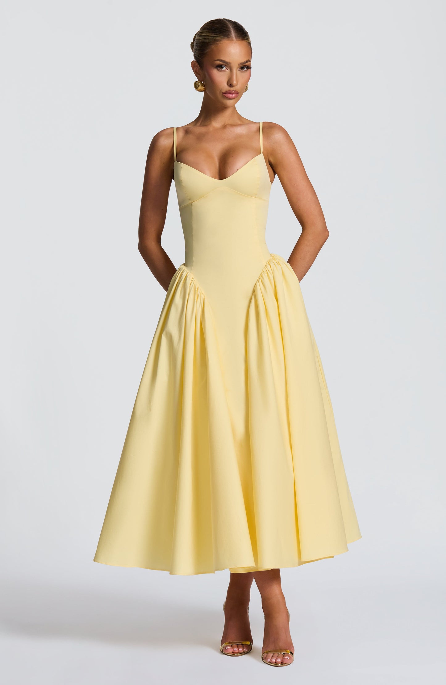Rhea Lemon Midi Dress