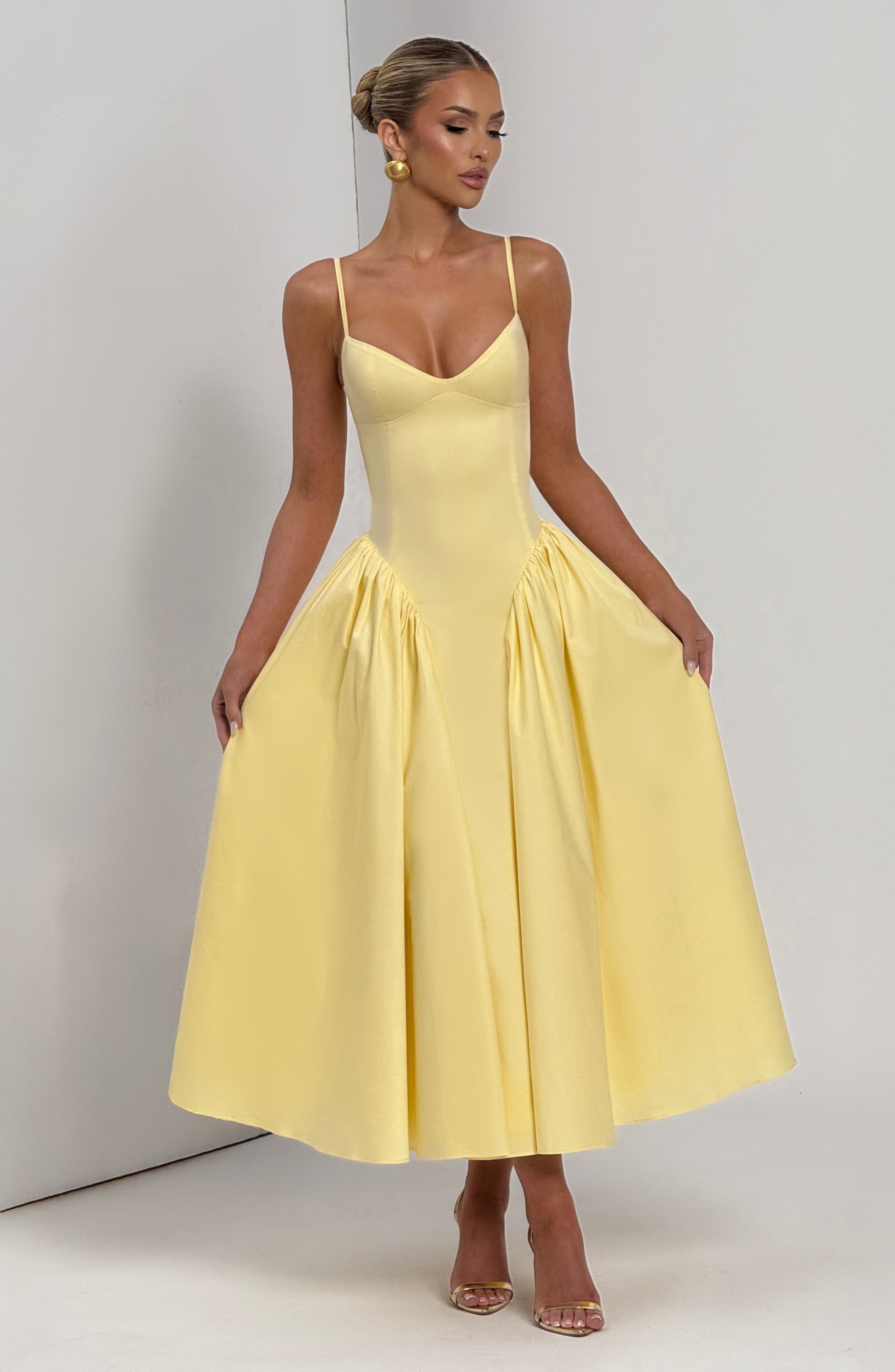 Rhea Lemon Midi Dress