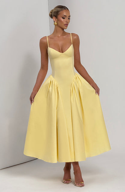 Rhea Lemon Midi Dress