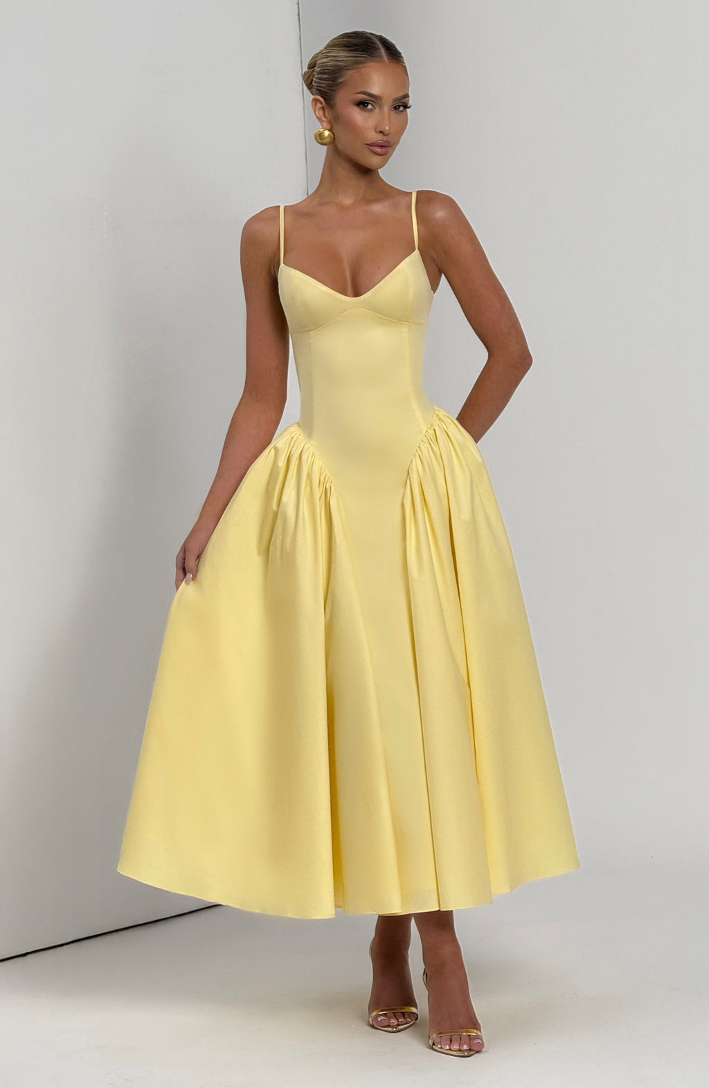 Rhea Lemon Midi Dress