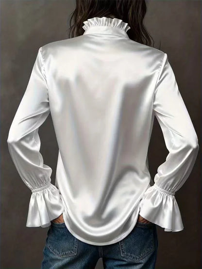 Thais Satin Ruffle Shirt