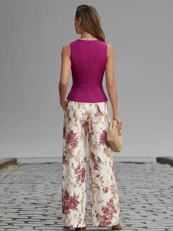 Serafina Red Sleeveless Co-ord Set