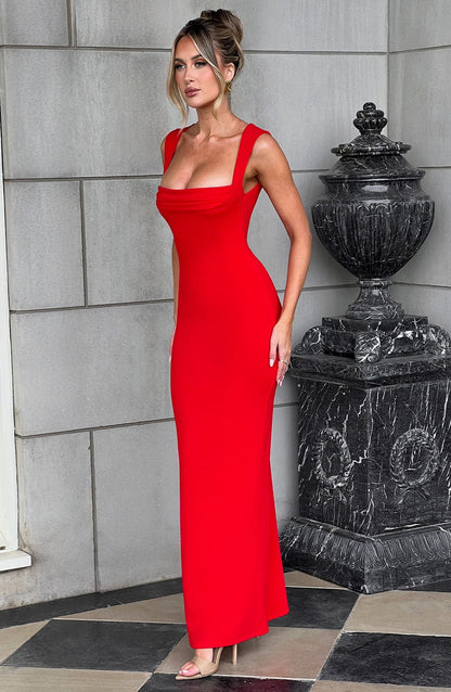 Nadia Red Maxi Dress