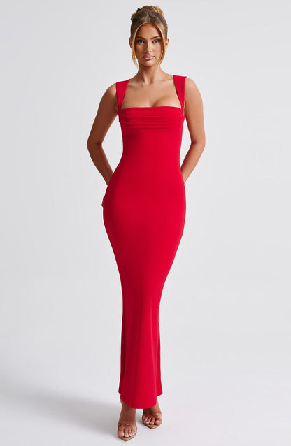 Nadia Red Maxi Dress