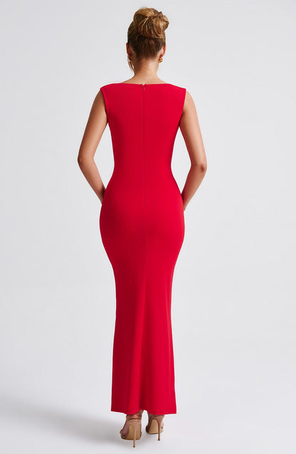 Nadia Red Maxi Dress