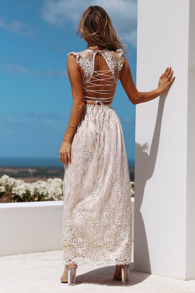 Eleonora Champagne Maxi Dress