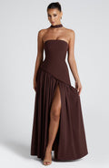 Noa | Strapless Corset High-Slit Maxi Dress
