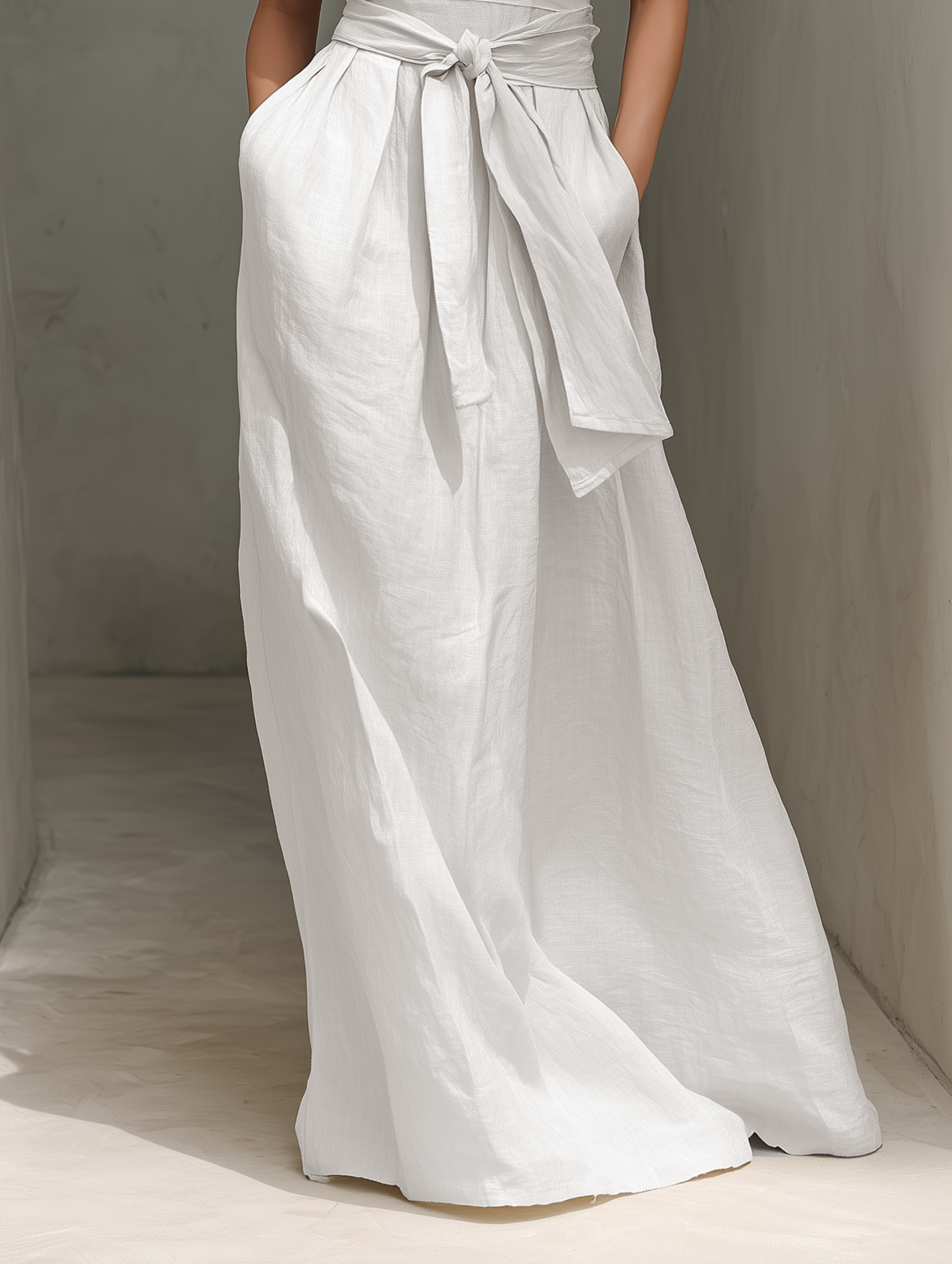 Apolline Linen V-Neck Maxi Dress